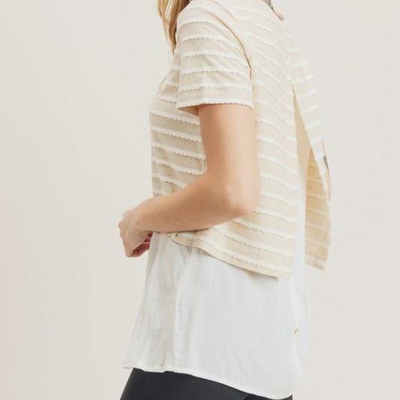 Double Layered Button-Back Top - Picture 3 of 3